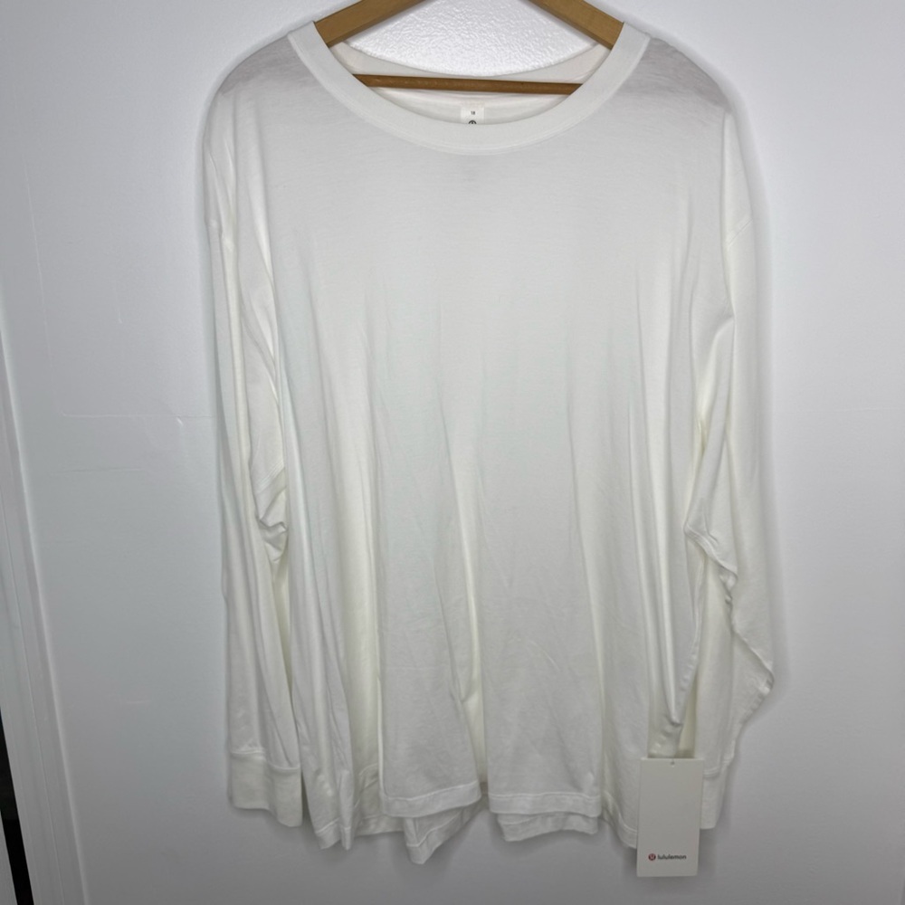 LULULEMON NWT White All Yours Long Sleeve Tee - Picture 2 of 8